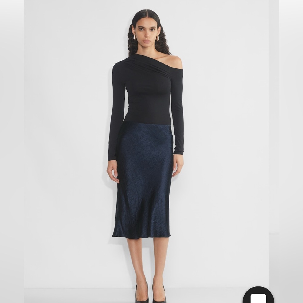 Aritzia Navy Blue Midi Skirt